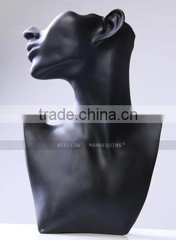 Dispaly Jewelry/ hat /scarf mannequin head,Female Abstract head mannequin,Fiberglass Woman Mannequin Head,Cheap Black Head H1081