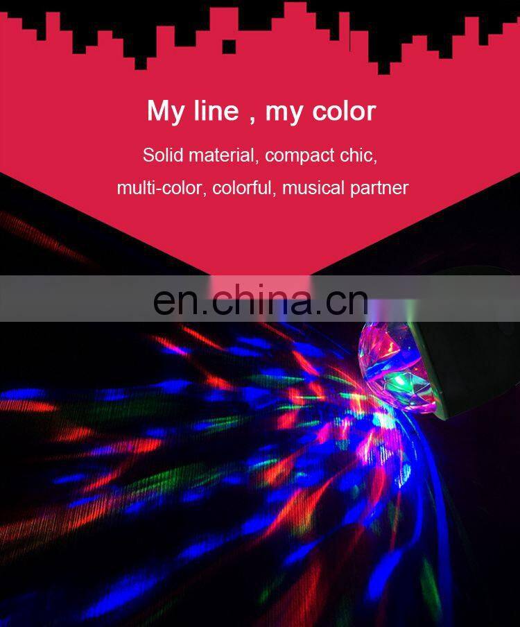 3W Mini RGB Disco Ball light bulbs for Home Party Car Decoration lamp