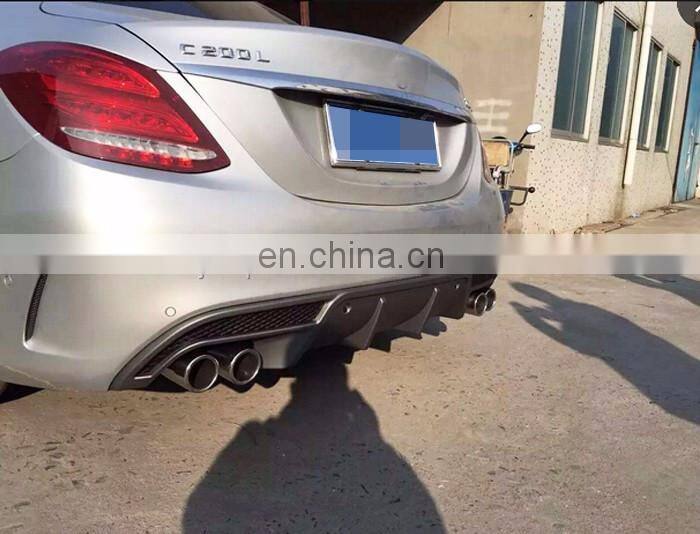 Auto PP Steel W205 with Exhaust Tipes Rear Bumper Diffuser for Mercedes Ben z Sport