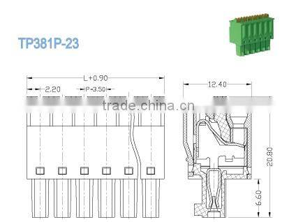 termin Block 3.50mm PCB Screwless Terminal Block With Plug Double Levels termin Block
