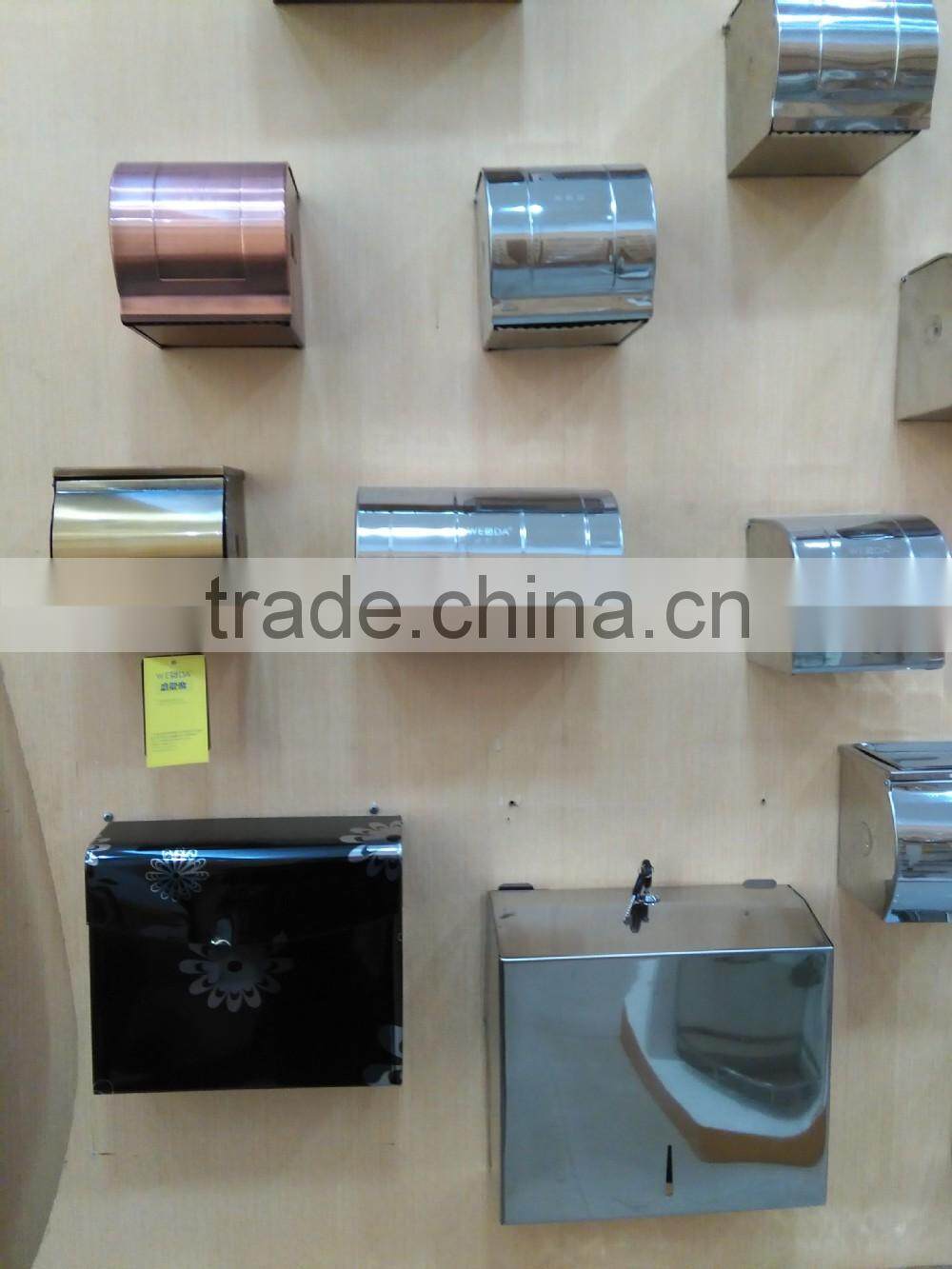 Wesda Wall mount toilet accessories black stainless steel paper towel holder for bathroom