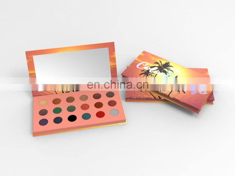 Bulk Multi 18 Color Empty Eyeshadow Pan Empty Paper Cardboard Packaging 16mm Eyeshadow Palette Custom Design