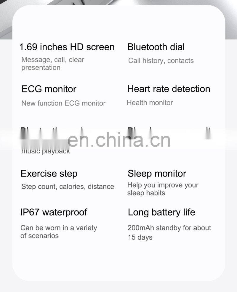 Q8 Men Woman Bracelet Heart Rate Fitness Call Tracker IP67 Waterproof Smart Phone Smart Watch