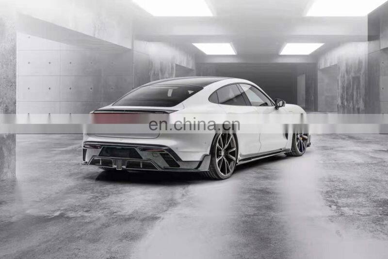 Runde Dry Carbon Fiber Material For Porsche Taycan Upgrade Mansory Style Body Kit Front Lip Rear Lip Side Skirt Spoiler
