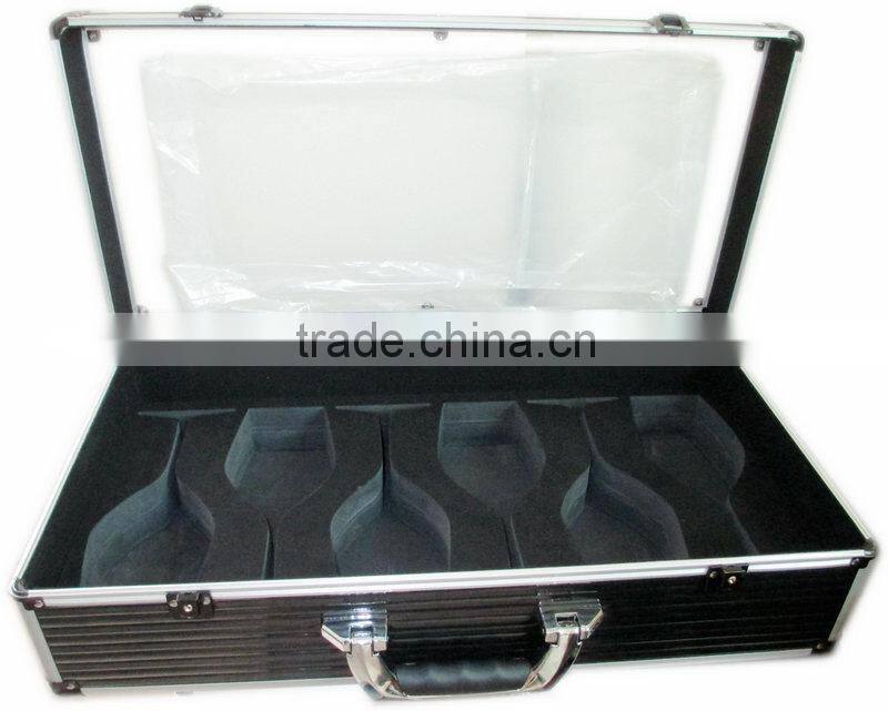 aluminum profile hard case box aluminum wine cases with lock and handle