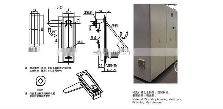 MS713 Matt Chrome Coated Zinc Alloy Cabinet Push Button Plane Lock