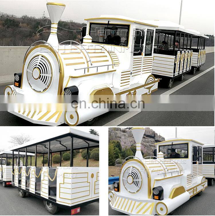 Kids and adult park amusement rides electric tourist road trackless train for sale