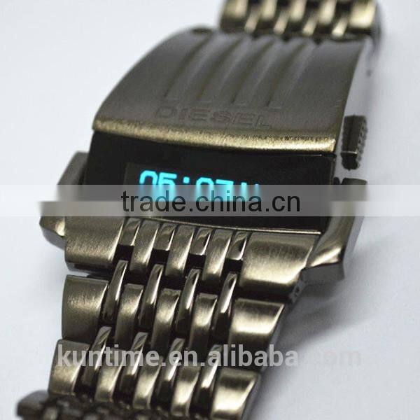2014 machine cat head stainless steel back men watch digital LCD watch