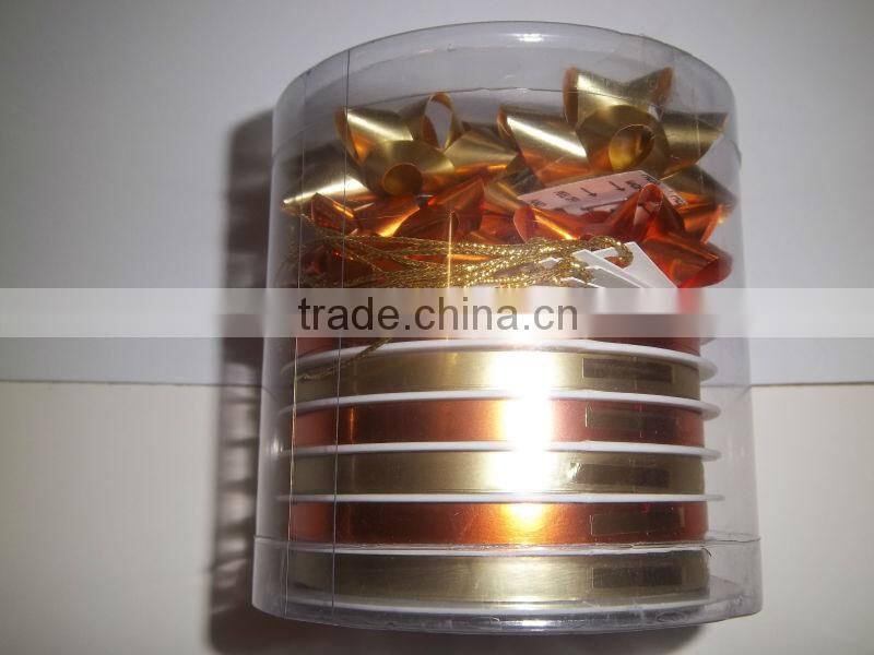 2014 Festive Decoration Pom Pom Bow and Colorful Ribbons for gift decoration