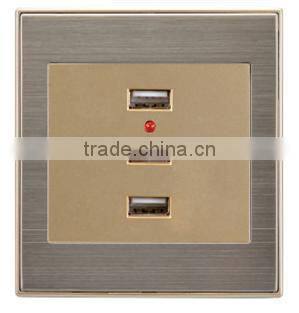 Child protected 250V 10A 3 USB wall socket outlets/Cell phone outlet/3 USB Receptacle Socket outlet