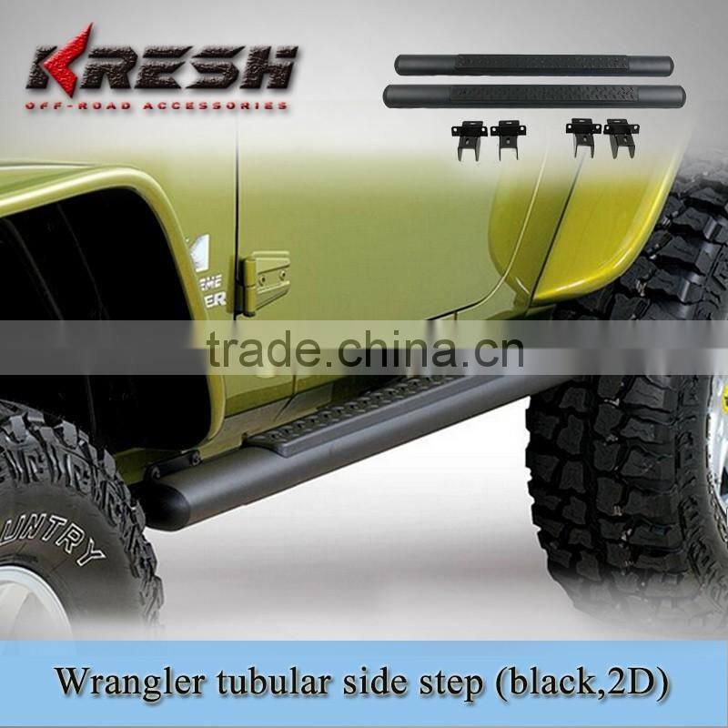 Hot sale chrome and black Wrangler jk black tubular side bar for 2007-2015JK