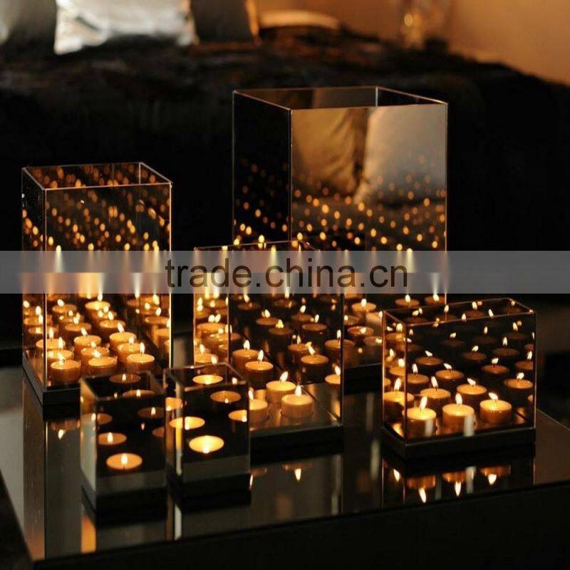 infinity light glass globe cone tealight candle holder