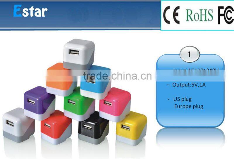 Mini design 5v 1a ul usb travel wall charger for mobile phone