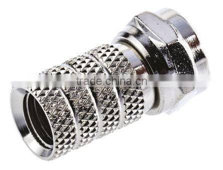 Straight Mount F Connector, Plug, Twist On Termination