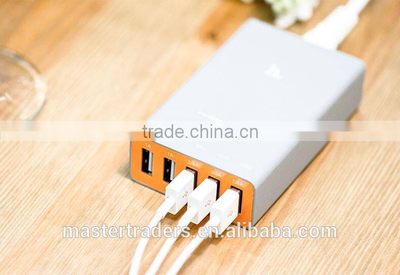Original HOCO Universal Intelligent Balance ABS PC Material Quick Travel Charger Adapter With 5 USB MT-3587