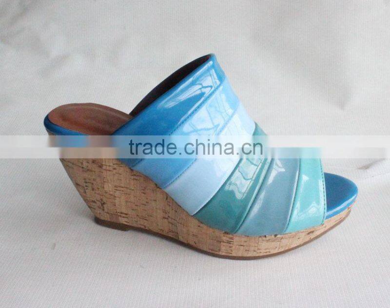 Factory wholesale cheap price color matching wedge heel women slippers wholesale