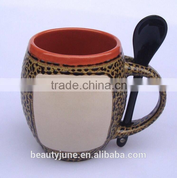 ceramic coffee tea mug mugs cup cups with spoon and handle for promotional gifts