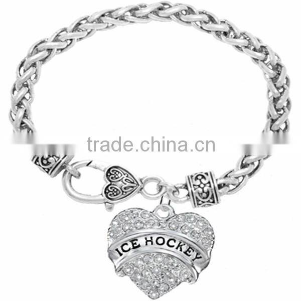Genuine Austrian Clear Crystal "Dog Lover" Charm Chain Link Bracelet