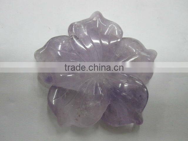 Mixed gemstone carved flower amethyst carved five-petal flower