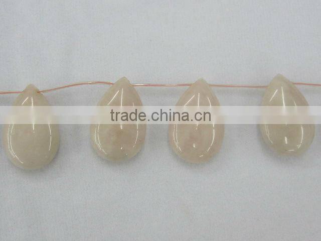 Natural gemstones rose quartz pear shape pendant