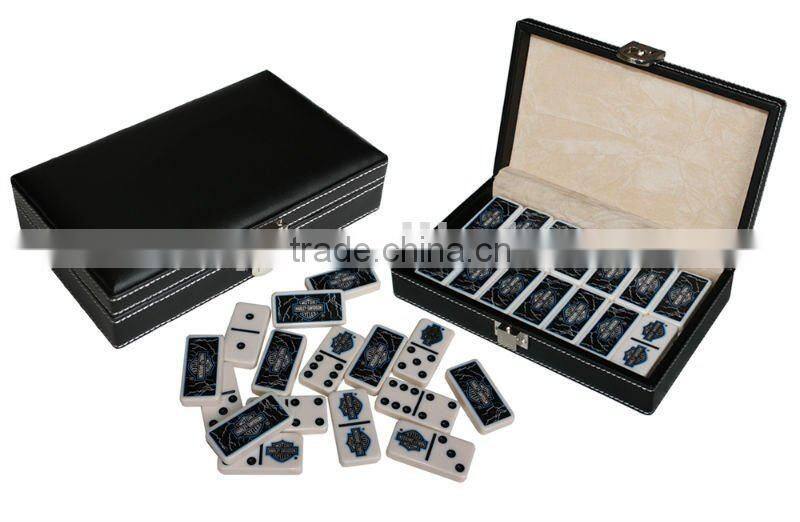 Leather Double Six Domino Game Set