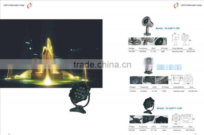 High quality CE and ROHS AC12V-24V IP68 waterproof led light for swimming pool , 3 years warranty