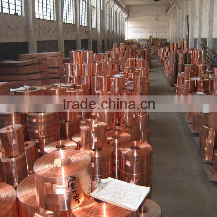 thin 0.25mm thick copper/brass foil strip/coils for tab washer Spacer