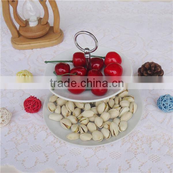 Ceramic 3 layers cake serving stand for high tea