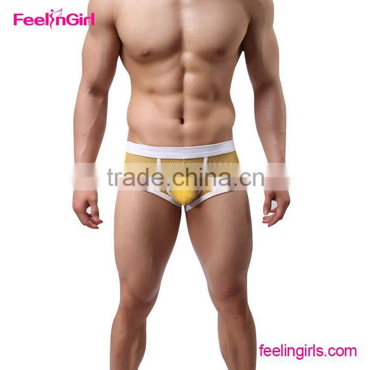 Accept paypal sexy mesh mens boxer briefs