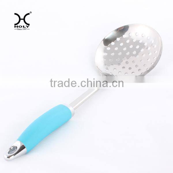 Stainless steel slotted turner with ABS +TPR handle
