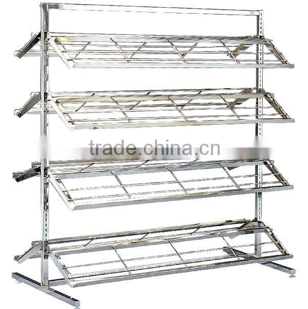 Custom design retail storage metal shoe rack display with 4 tier metal
