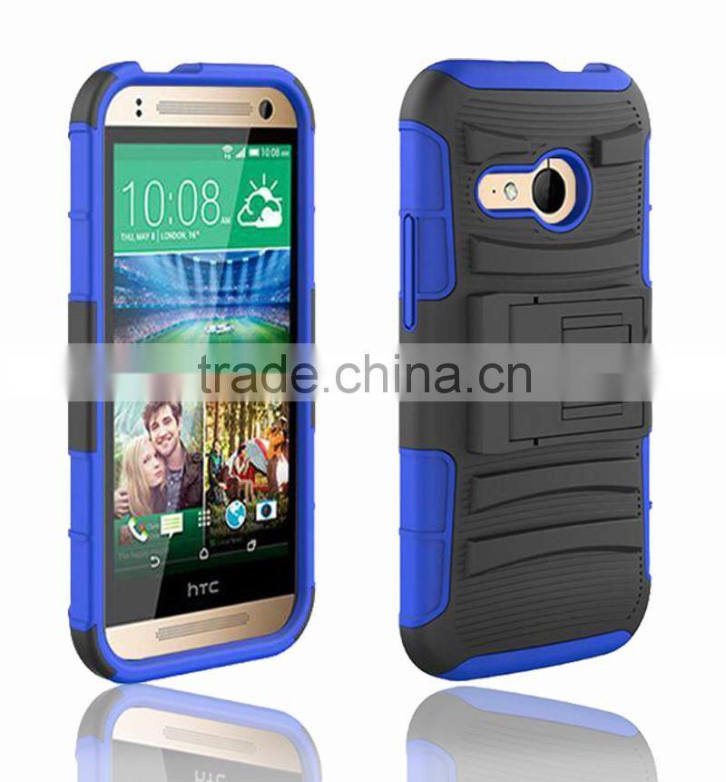 For HTC One M8 mini hybrid shockproof holster cover