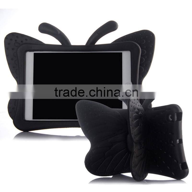 Lovely butterfly 3D animal EVA foam defender case for Apple iPad mini 2 3 with stand