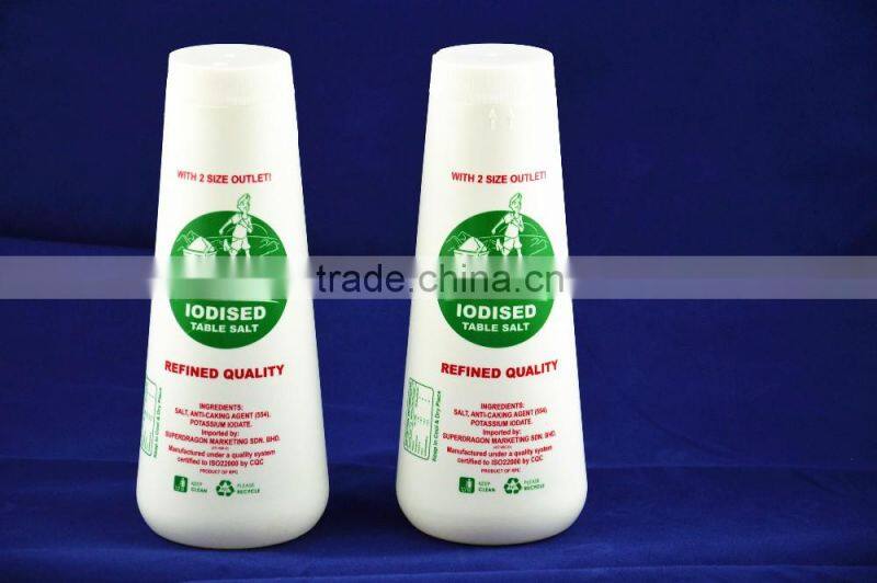 550ml HDPE plastic bottles with lid, small cylinder spice shaker bottle, chill salt cooking powder container factory China