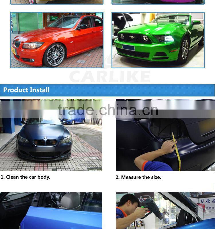 CARLIKE Waterproof Strong Glue Blue Metal Car Wrap Foil Metallic Paper