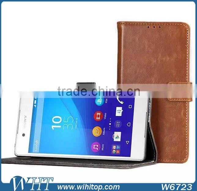 For Sony Xperia Z3+ Leather Case, Crazy Horse Wallet Leather Flip Stand Case for Sony Xperia Z3+ Plus E6553