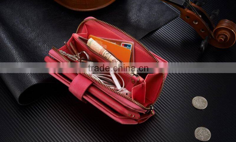 China Manufacturer Wholesale Woven Pattern Pouch Detachable Multifunction Wallet Leather Case for Iphone