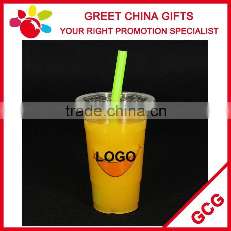 Promotional Custom Logo Printed Clear PP Plastic 10oz Disposable Ice Cream Cup Water Cup Juice Cup