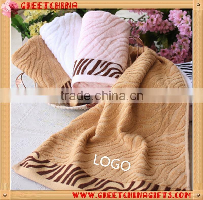Customized LOGO advertising high-quality cotton untwisted yarn jacquard hotel towel