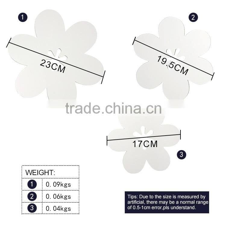 Flower DIY 3pcs Art wood delicate Wall Sticker Removable Decal Home Decor