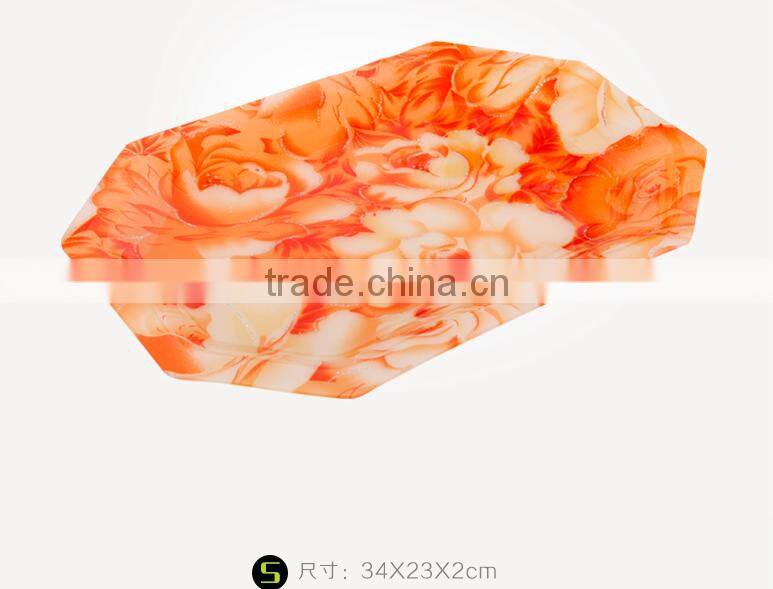 golden color flower shape cheap price plates, most popular fruit plate