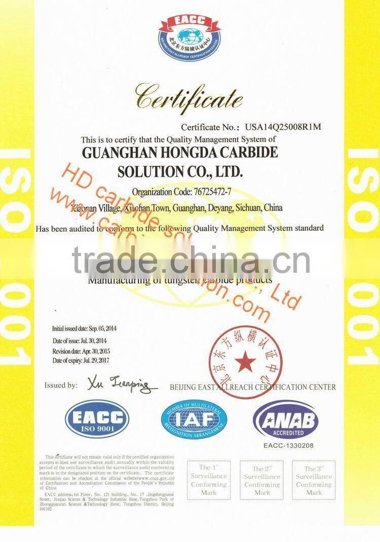 Tungsten carbide rainbow cutting blades for Textile Machine / Textile Cutter Inserts