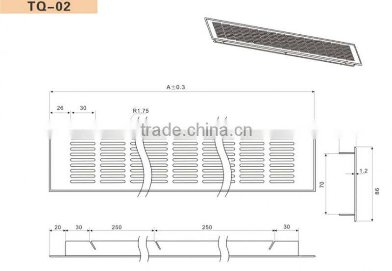 Cabinet air board extruded aluminium profiles