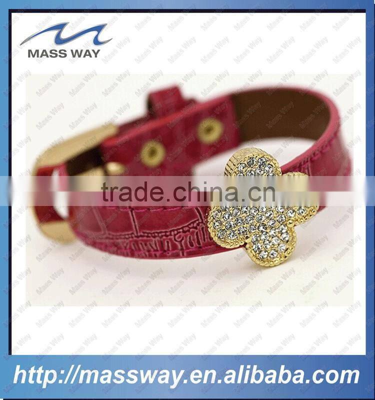 wholesale fashion watch strap custom genuine leather bracelet charm