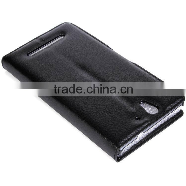 Litchi Pattern Soft Wallet Stand Leather Case For Sony Xperia C3