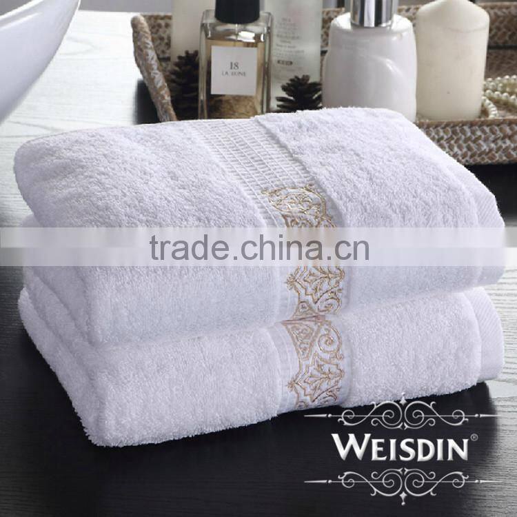 Manufacter 100% cotton towel set by embroidery your designs for sale