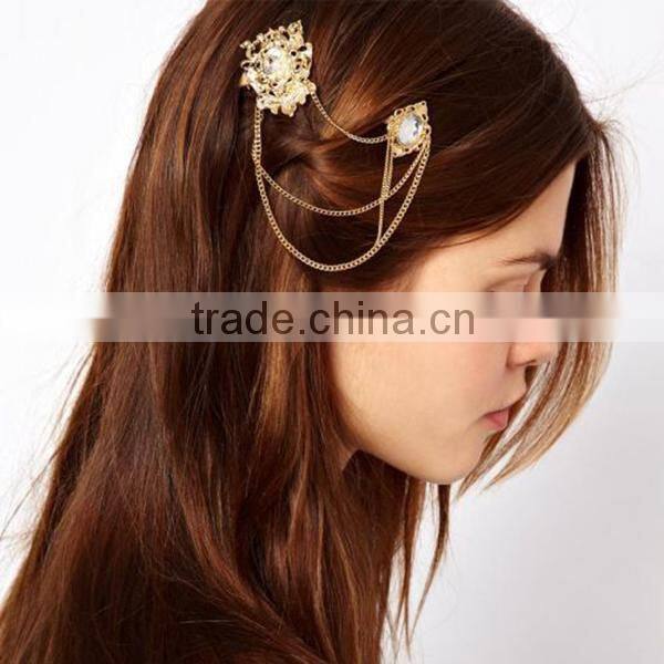 bohemia turquoise chain hair accessories bridal jewelry