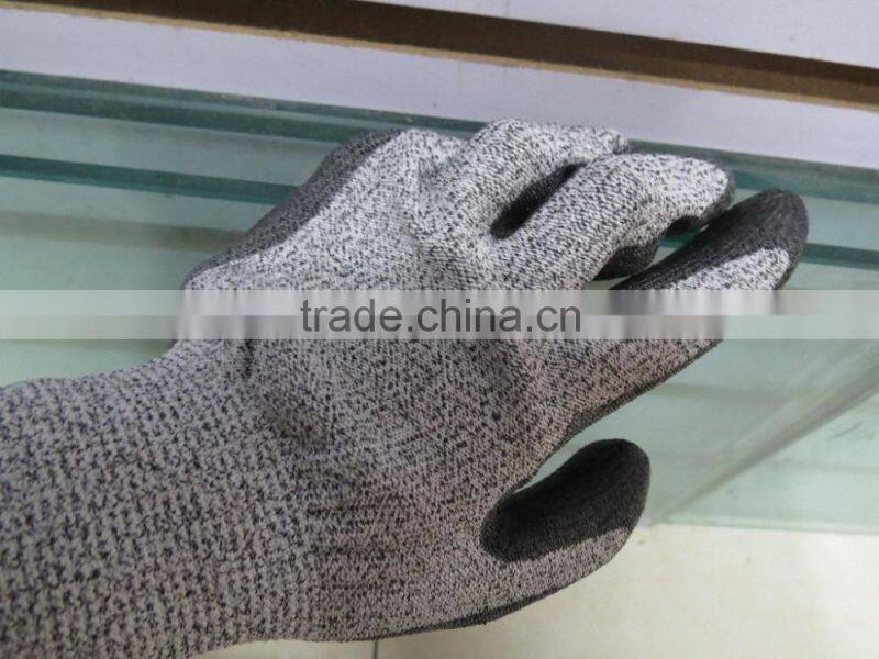 EN388 4544 PU coated gloves, cheap cut resistant gloves