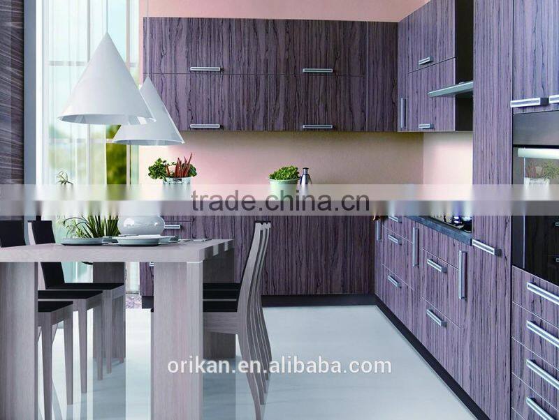 Fancy modern Melamine panels Wood grain lacquer finish stoving cupboard