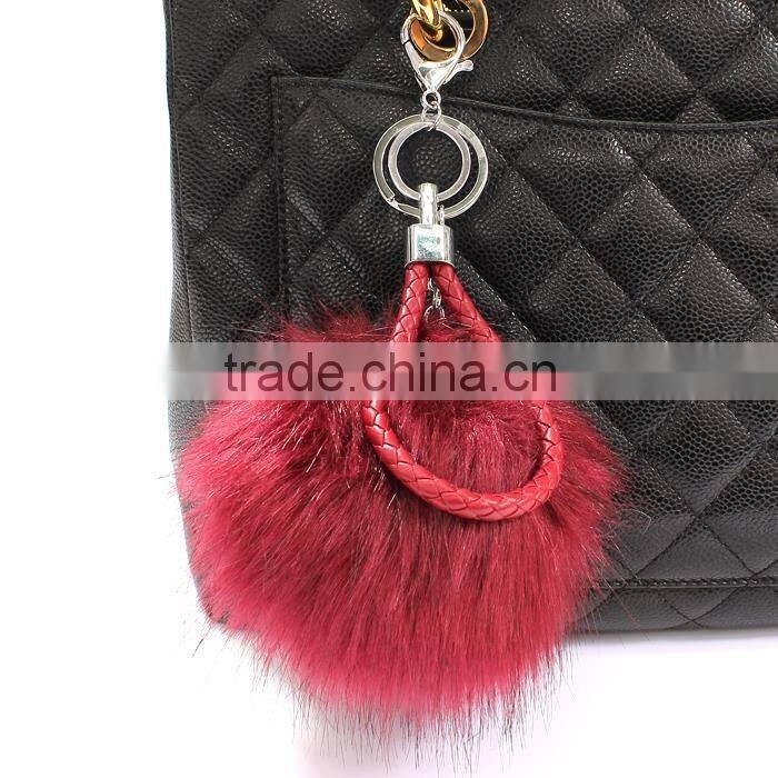 2016 New style fashion promotion gift personalized bag accessories pom pom keyring